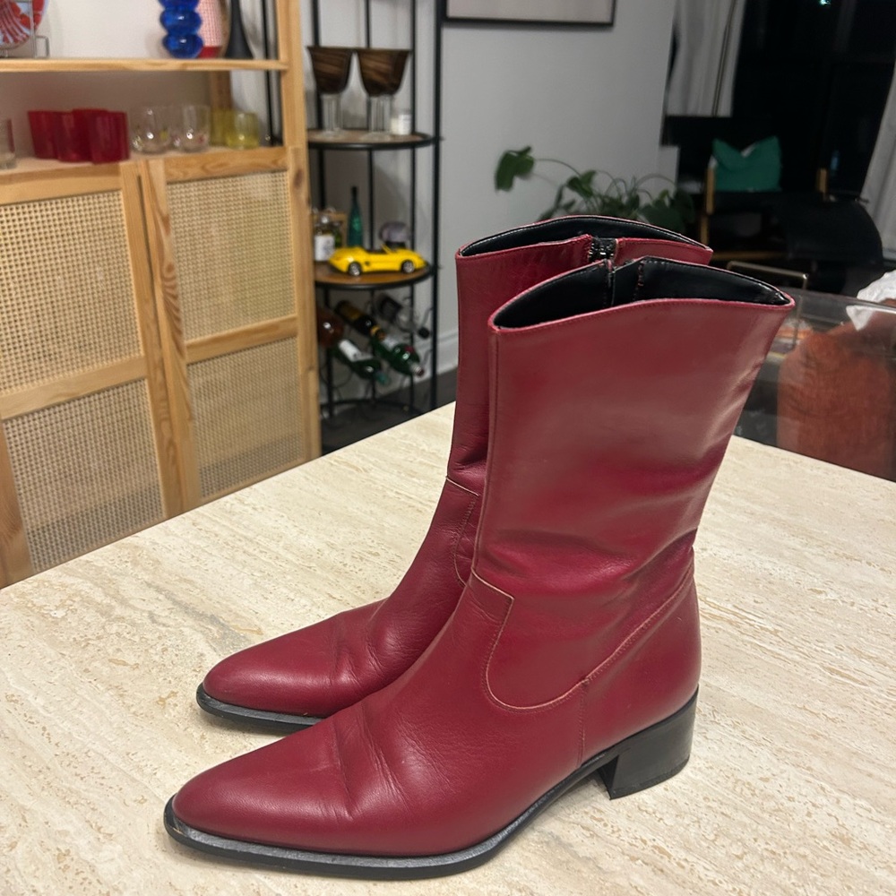 SOLD Women's Red Leather Boots